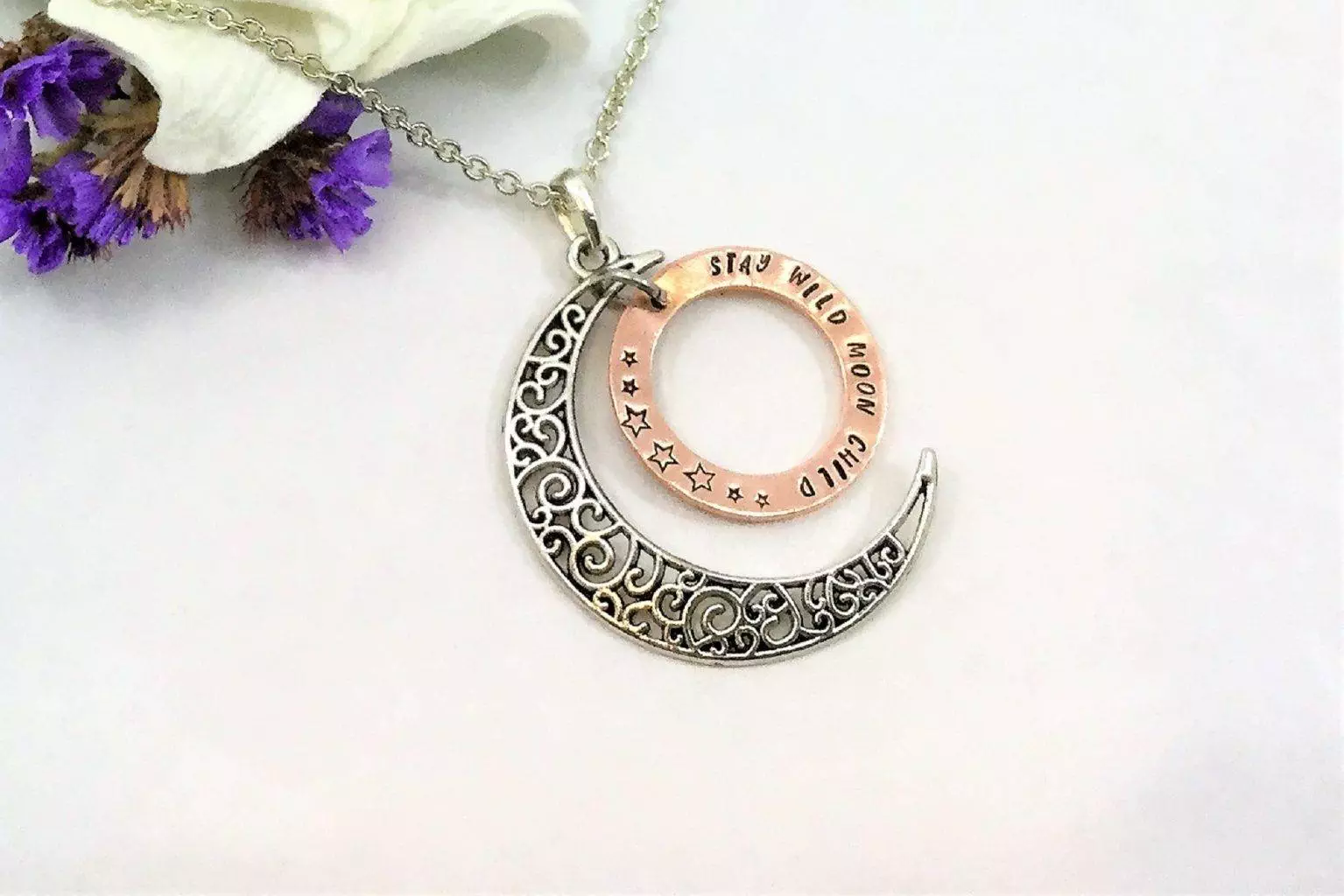 Wild Moon Child Copper Ring Necklace