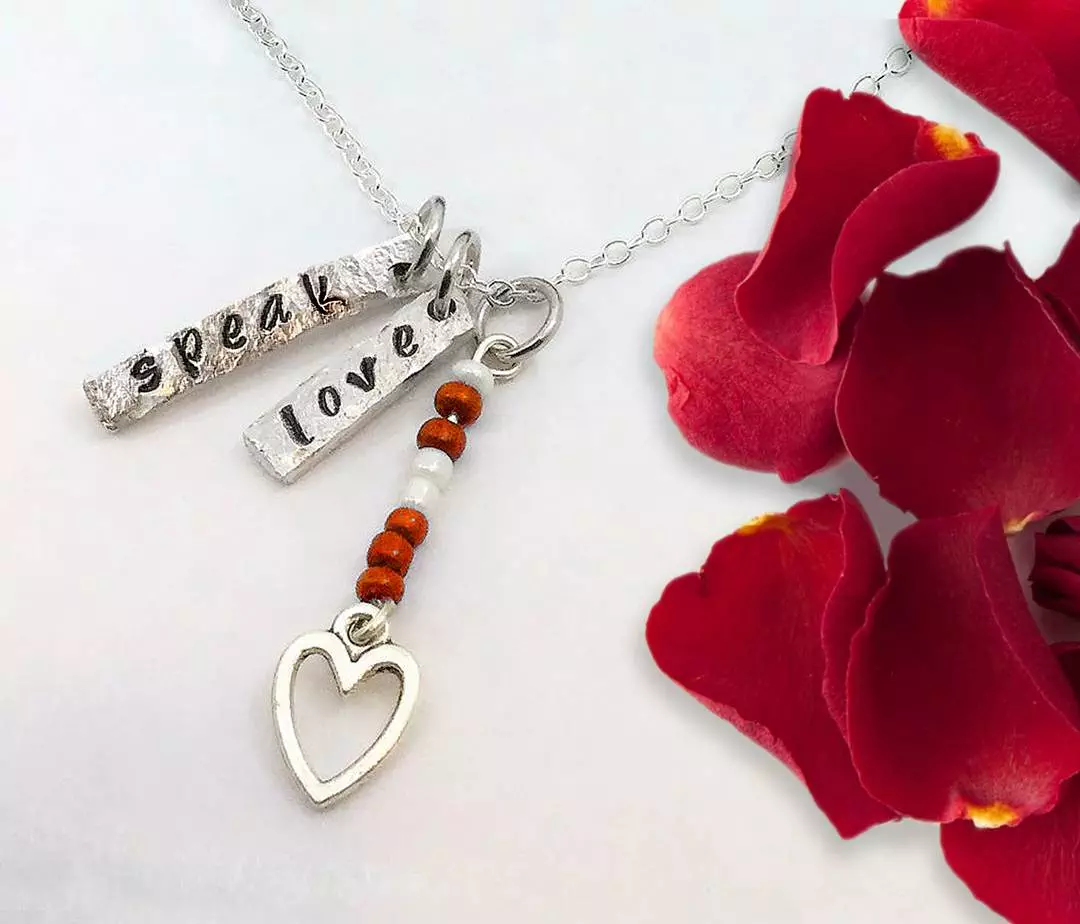Speak Love Necklace With Beads