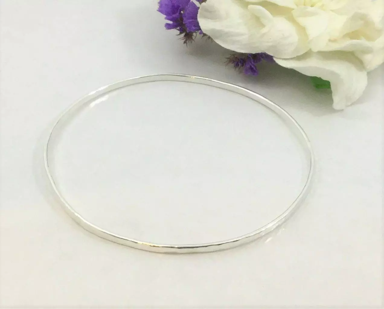 Thin Silver Stackable Bracelet