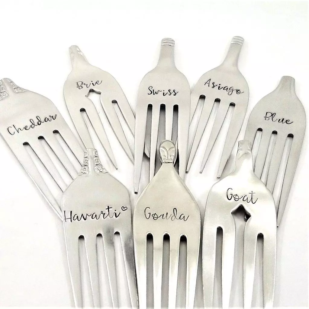 Cheese Marker Hand-Stamped Forks