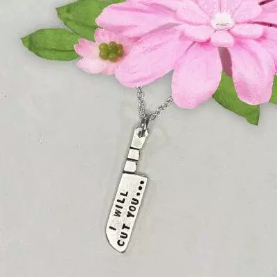 I Will Cut You Cleaver Funny Necklace