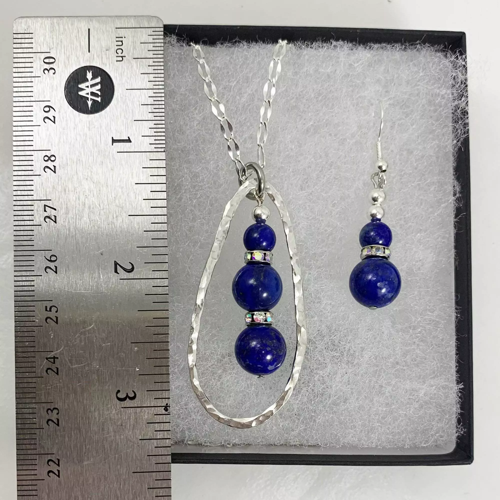 Lapis Lazuli, Sterling Necklace and Earrings