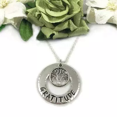 Gratitude Necklace With Nature Charm
