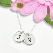 Tiny Initial Simple Circle Necklace