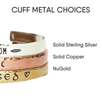 Personalized Birth Month Flower Cuff Bracelet