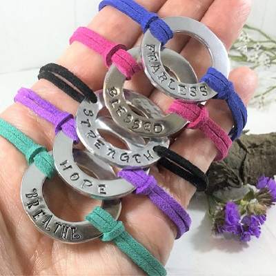 Men Women Personalized Washer Bracelet