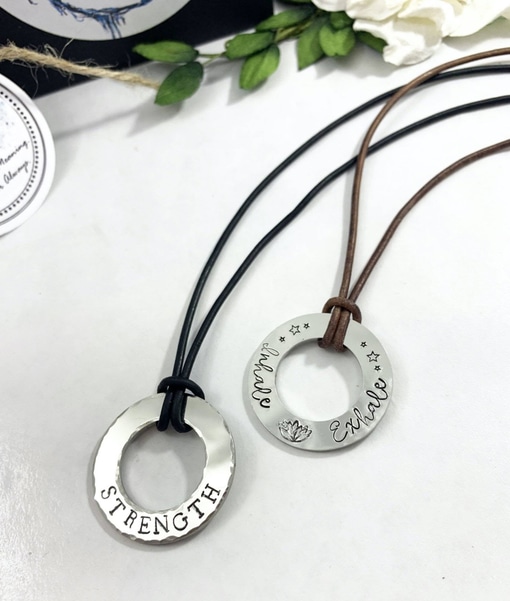Personalized Mens Womens Washer Necklace