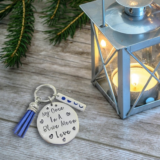 Once in a Blue Moon Love Keychain
