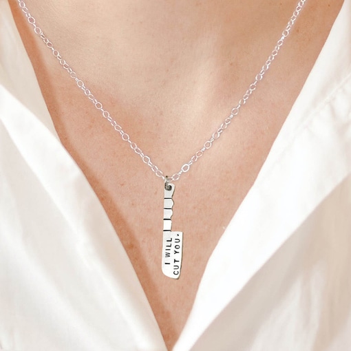 I Will Cut You Cleaver Funny Necklace