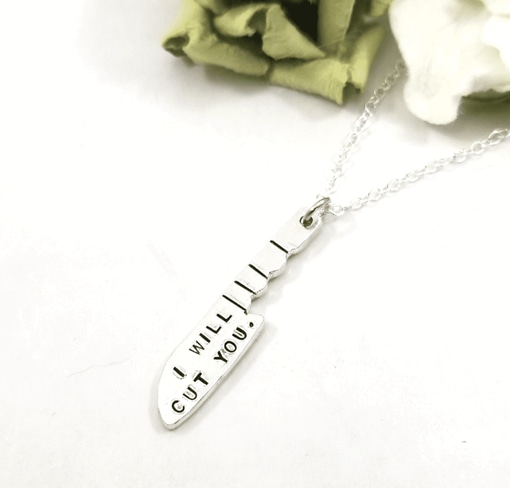 I Will Cut You Cleaver Funny Necklace