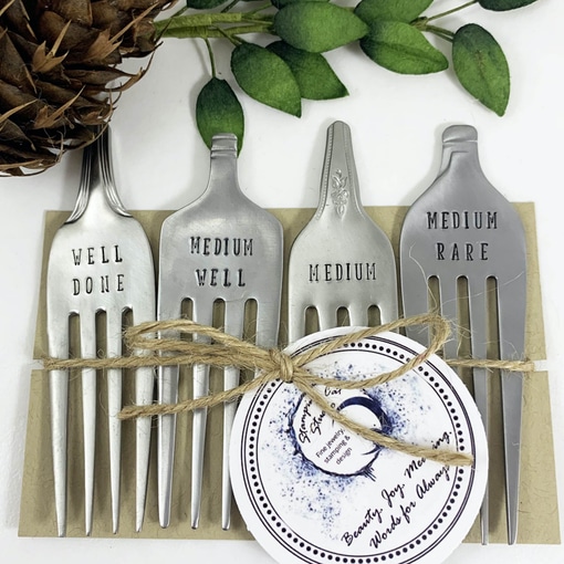 Cheese Marker Hand-Stamped Forks