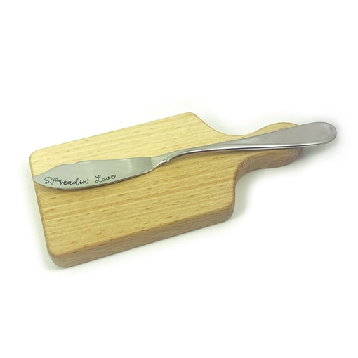 Mini Serving Board With Hand-Stamped Spreader Knife