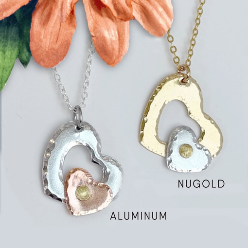 Mixed Metal Heart Necklace