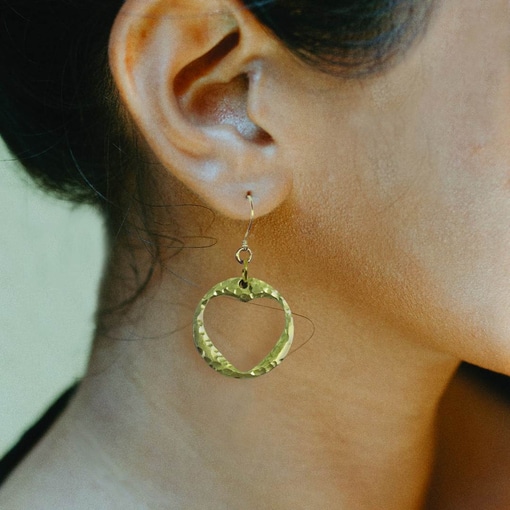 Cutout Heart Dangle Earrings