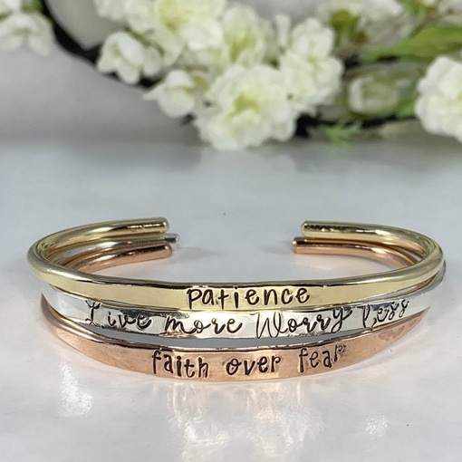 Personalized Round Cuff Bracelet